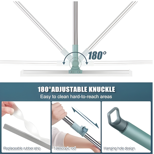 Magic Wiper Elite Series – Telescopic 40″ Handle, Floor & Glass Cleaning in One Wipe