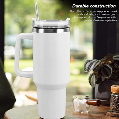 Stainless Steel Tumbler - 1200ml with Straw & Transparent Cap