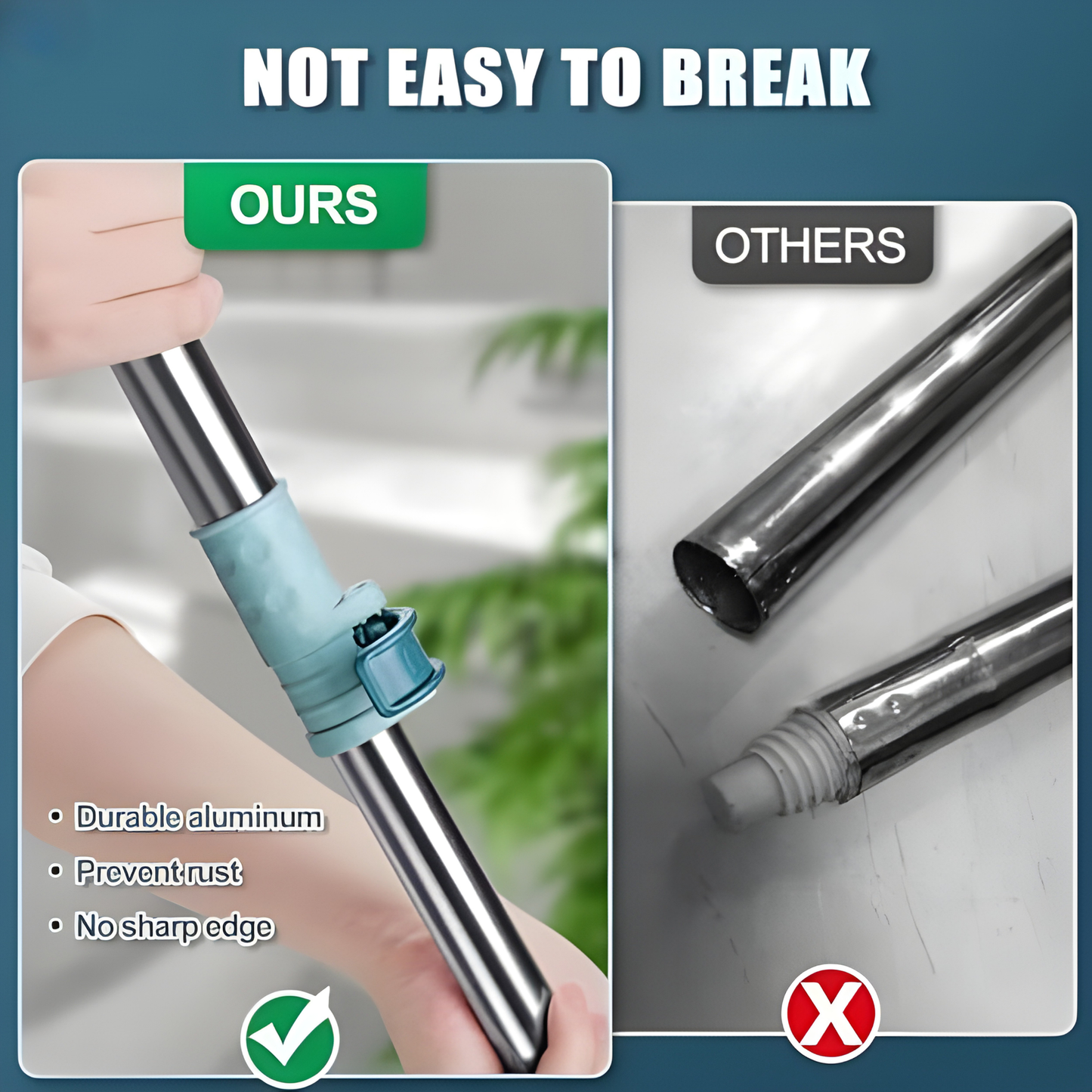 Magic Wiper Elite Series – Telescopic 40″ Handle, Floor & Glass Cleaning in One Wipe by Mychoice