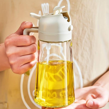 Portable Oil Dispenser – Glass Bottle with Dual Spray & Pour Function