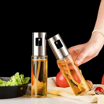 Combo of 500 ml  2-in-1 Oil Dispenser + 100 ml Premium Stainless Steel oil Sprayer Glass Bottle