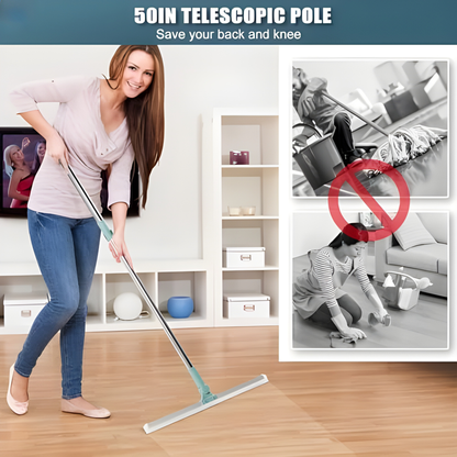 Magic Wiper Elite Series – Telescopic 40″ Handle, Floor & Glass Cleaning in One Wipe by Mychoice