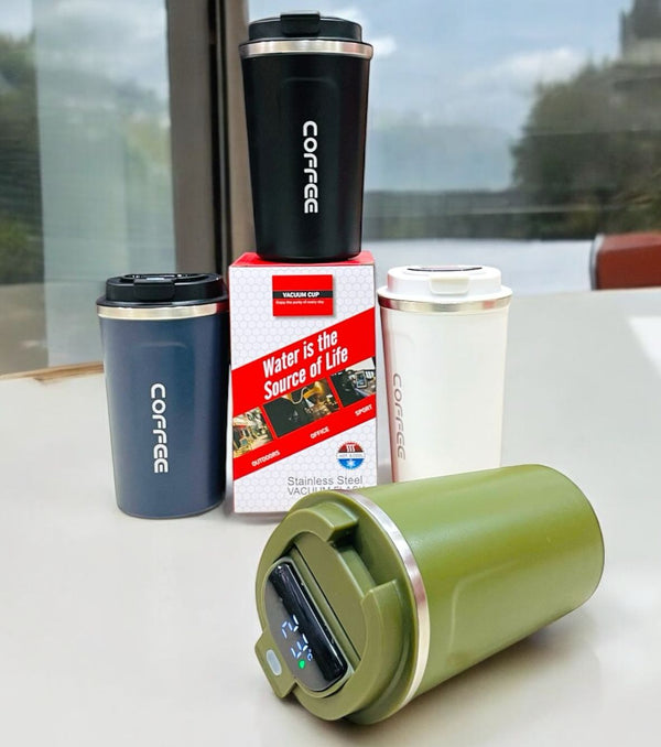 Stainless Steel Coffee Mug with Smart Temperature Display